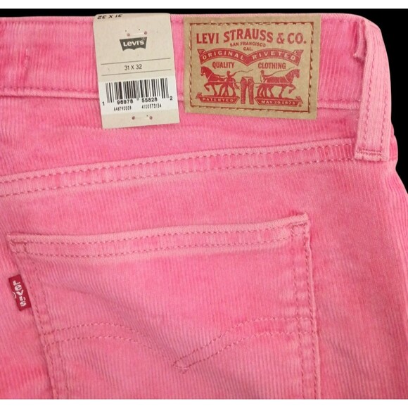 Levis Corduroy Pants Super Low Rise Bootcut Bright Pink 31 x 32 90's Y2K - Picture 6 of 9